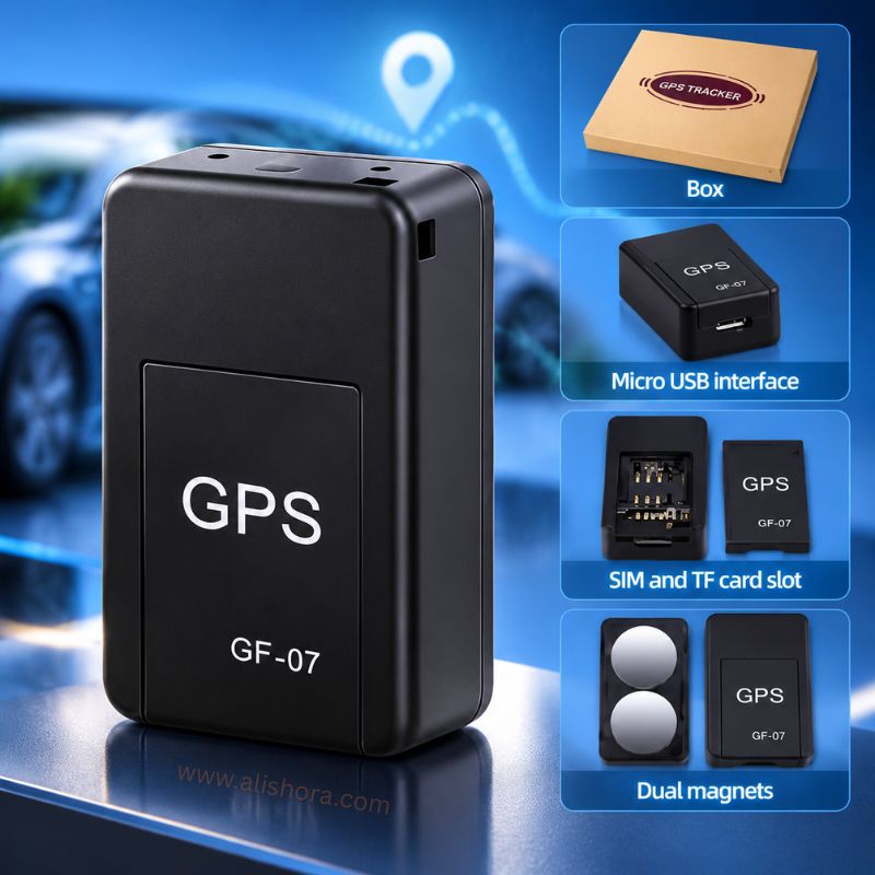 جهاز تتبع مغناطيسي صغير للسيارات يعمل بنظام GPS وفي الوقت الفعلي